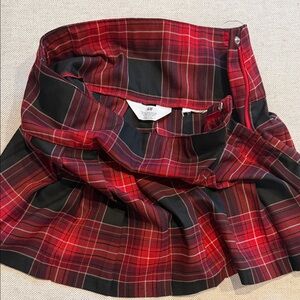 H&M Black and Red Plaid A-Line Kids Skirt